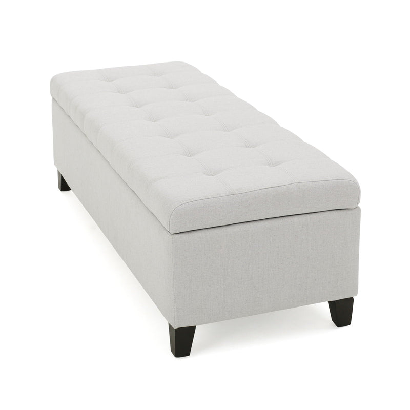 Upholstered Storage Ottoman Bench, Foot Rest For Bedroom by HouseOfZazla