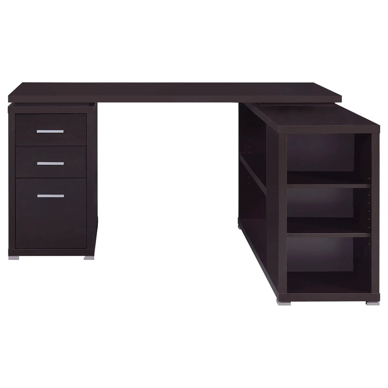 Yvette 60-inch 3-drawer L-Shape Computer Desk Cappuccino by Unique Piece Furniture