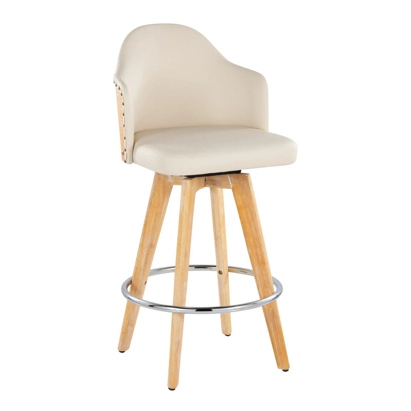 Ahoy - Contemporary Fixed Height Counter Stool & Round Footrest (Set of 2) by HouseOfZazla