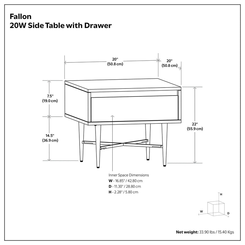 Fallon - End Table With Drawer - Natural by HouseOfZazla