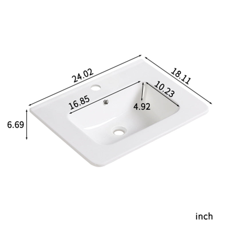 Vessel Sink Top With Overflow Drain - Milk White by HouseOfZazla