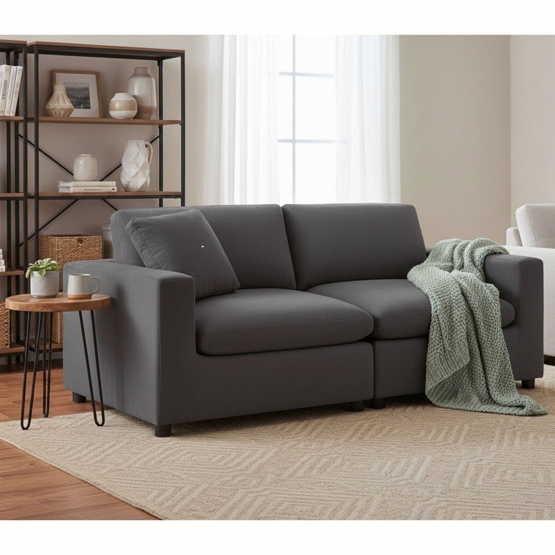 Caylie - Modular 2 Piece Sofa - Charcoal by HouseOfZazla