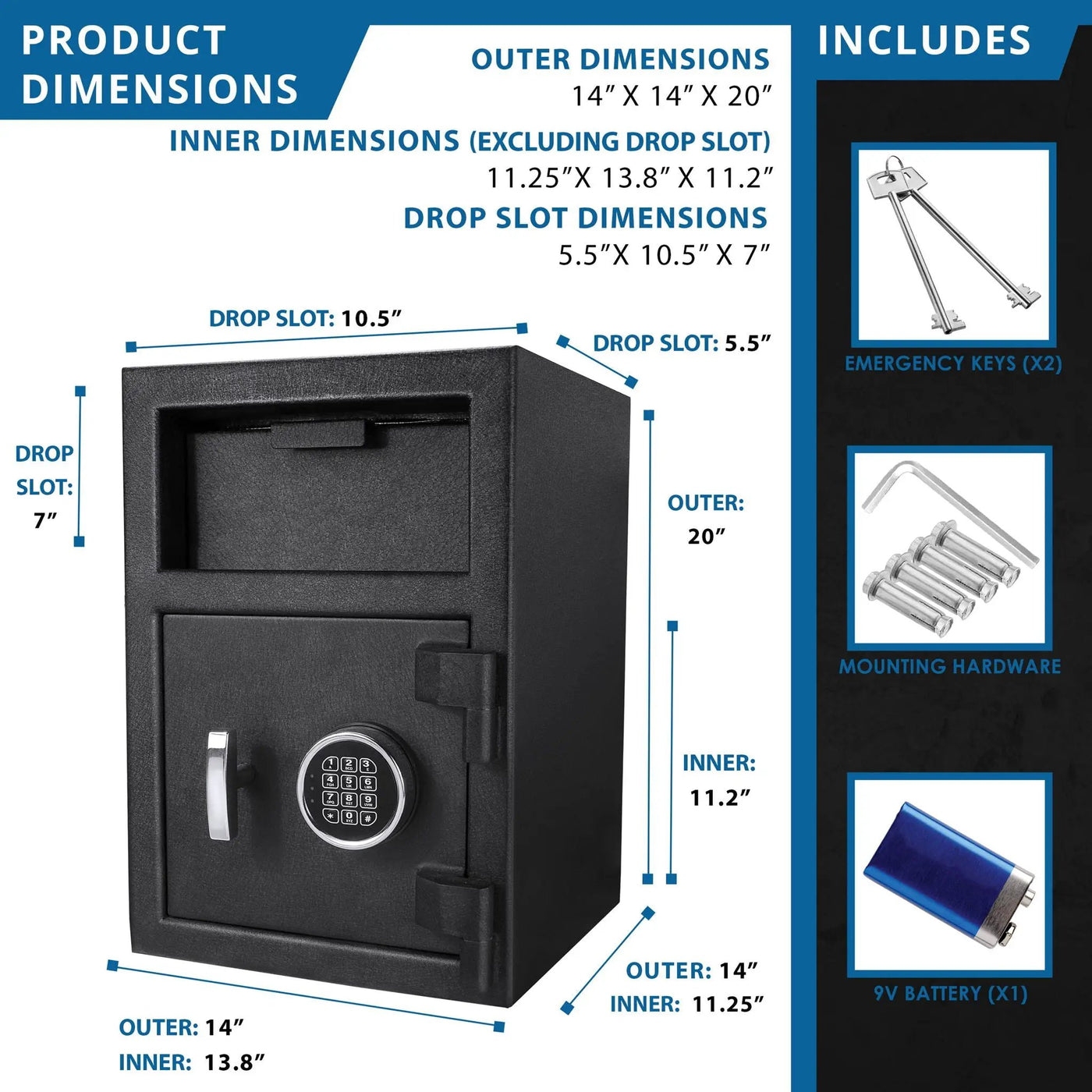 Solid Steel Keypad Depository Safe by HouseOfZazla