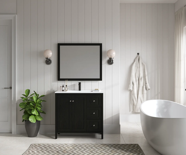 35.5" Modern Bathroom Vanity with Basin