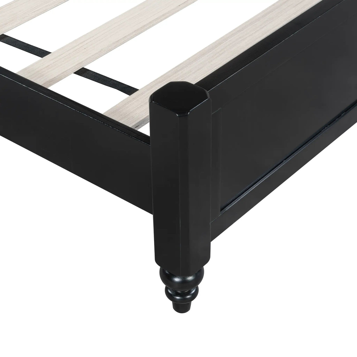 King Bed Frame, Solid Wood Platform with Slats, Modern by HouseOfZazla