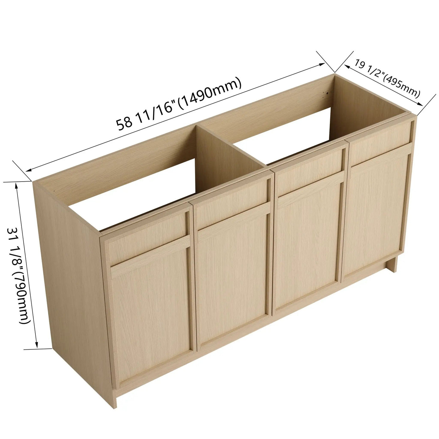 Modern Freestanding Bathroom Vanity with Soft Close Cabinet Doors by HouseOfZazla