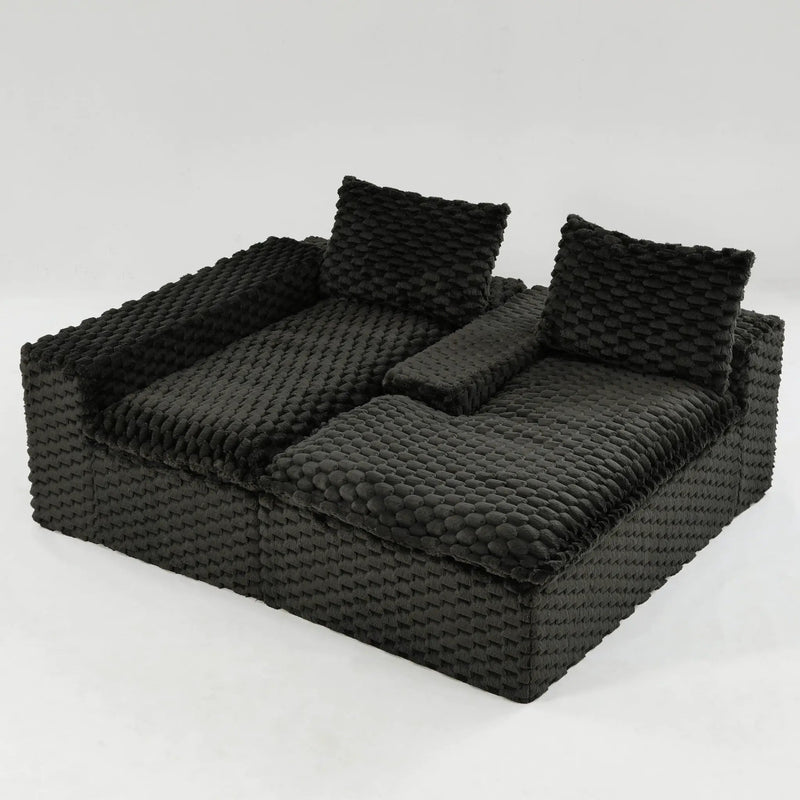 Modular Sofa, Convertible Twin Seat With Chaise Lounge by HouseOfZazla