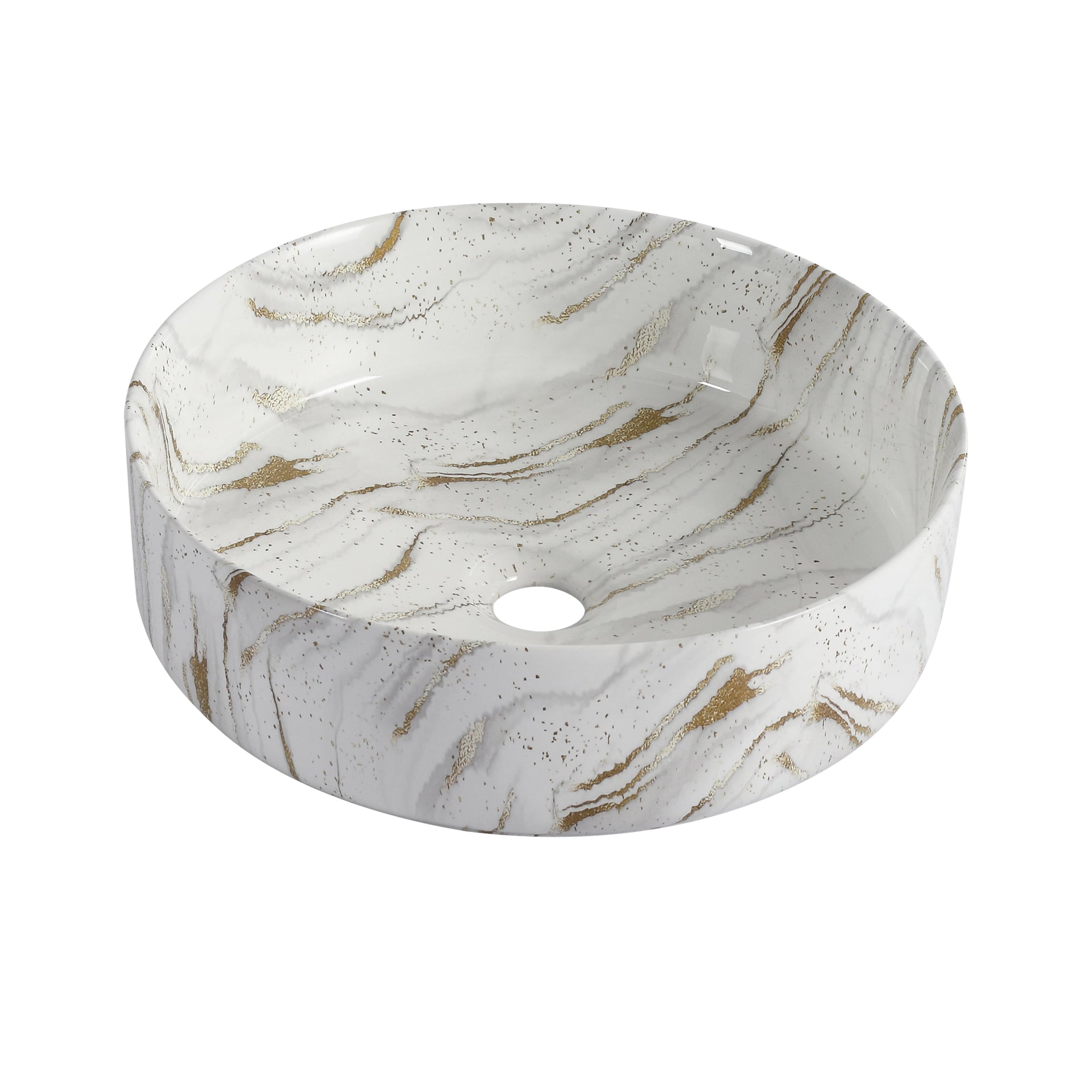 Ceramic Round Above Counter Bathroom Sink Art Basin by HouseOfZazla