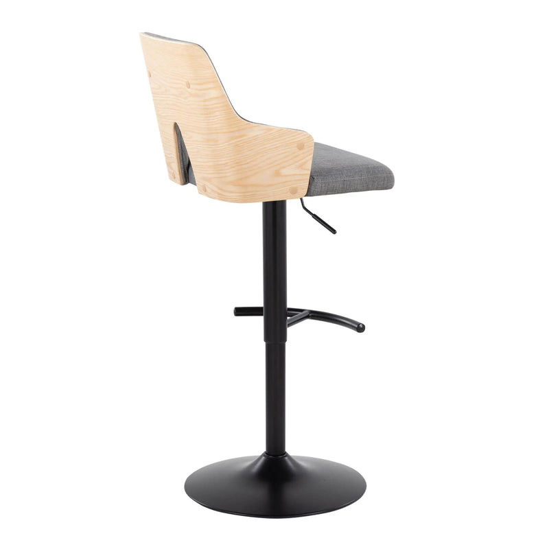 Stella - Contemporary Adjustable Barstool Stool With Swivel And Rounded T Footrest (Set of 2) by Unique Piece Furniture