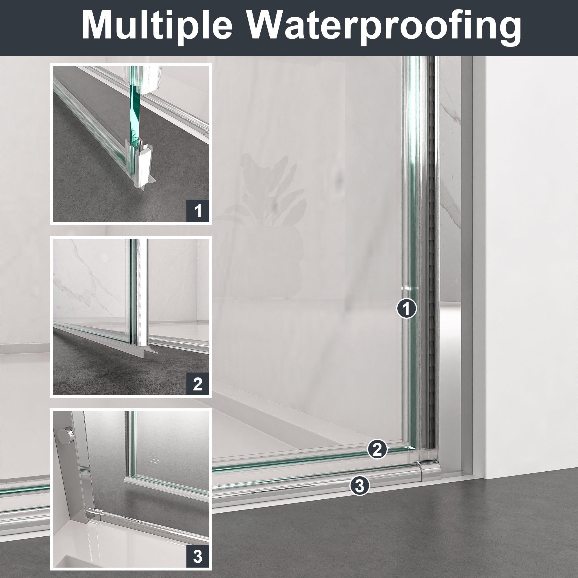 34"W x 72"H Frameless Circular Pivot Shower Door by HouseOfZazla