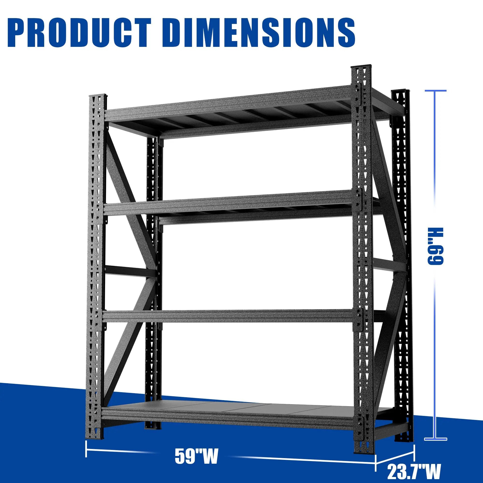 Heavy Duty Metal Adjustable Garage Shelves, 4000LBS Storage Rack by HouseOfZazla