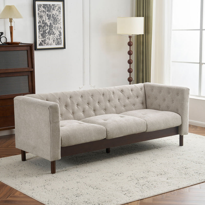 Upholstered Sofa Modern 3 Seater Sofa Couch With Tufted Design For Living Room by HouseOfZazla