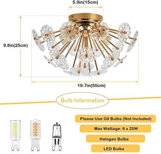 Gold Flush Mount Ceiling Light by HouseOfZazla