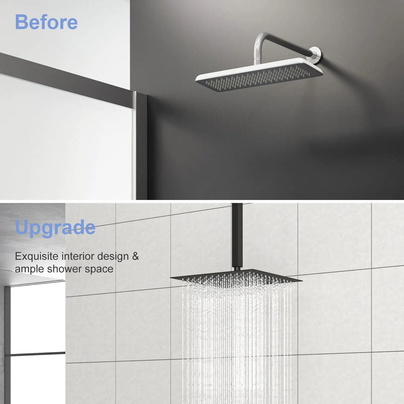 Premium 8" Ceiling Mounted Shower Arm With Flange by HouseOfZazla