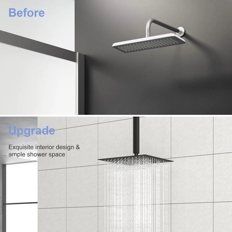 Premium 8" Ceiling Mounted Shower Arm With Flange by HouseOfZazla