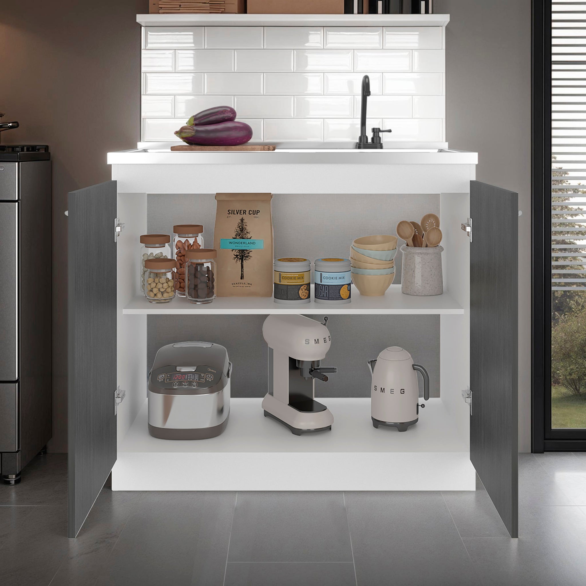 Salento Freestanding Sink, Double Door Cabinet by HouseOfZazla