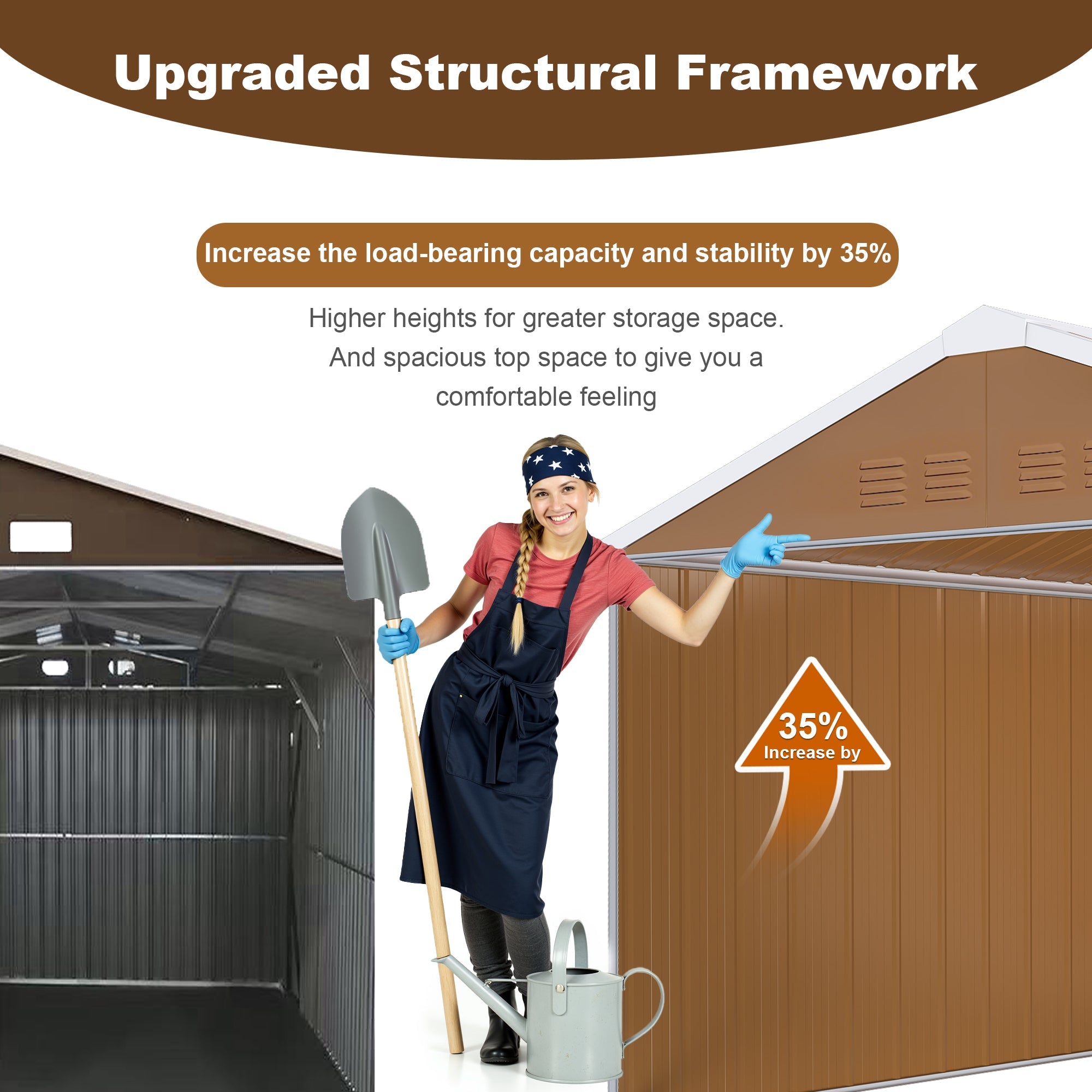 12x10 FT Heavy-Duty Metal Storage Shed with Lockable Door & Ventilation by HouseOfZazla