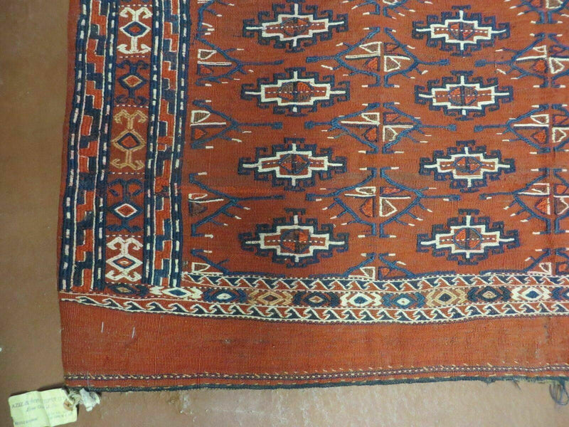 2'8" X 4' Antique Handmade Tribal Wool Rug Pillow Case Yamud Flat Weave Diamond by Jewel Rugs