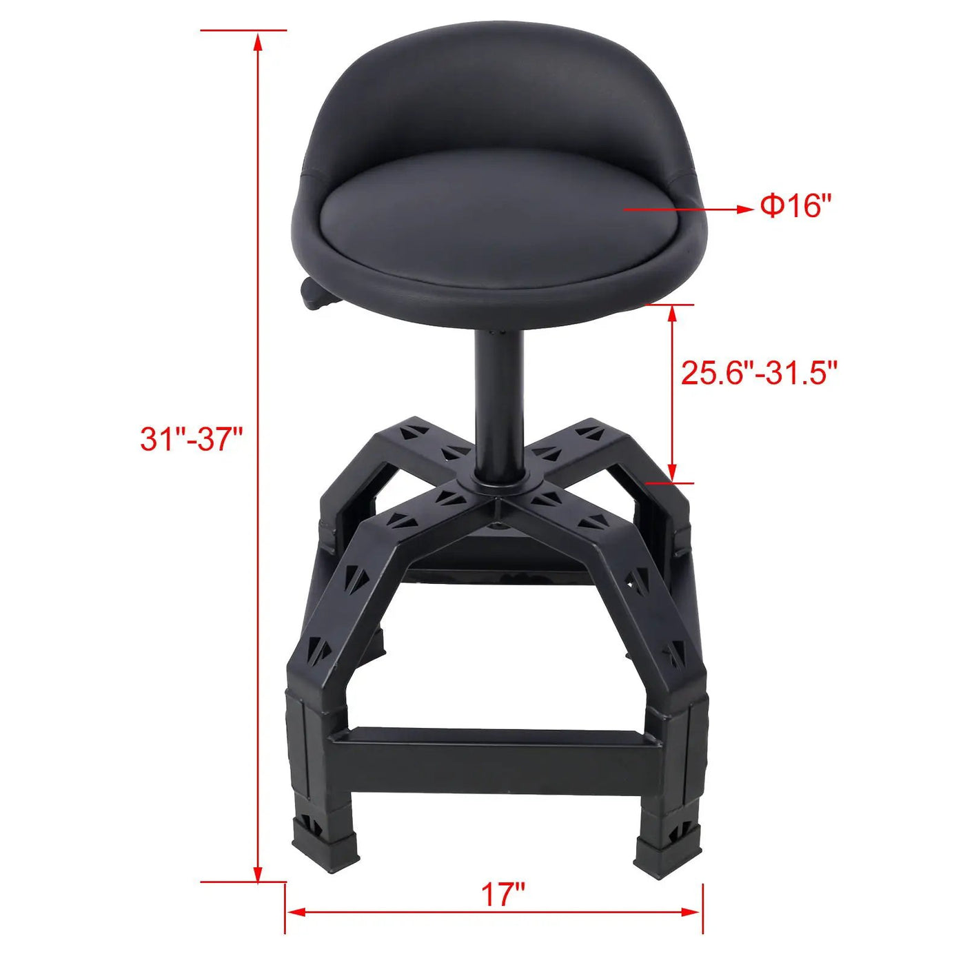 Pneumatic 360 Degree Swivel Stool, Mechanics Rolling Creeper Seat, Heavy Duty Mechanics Stool by HouseOfZazla