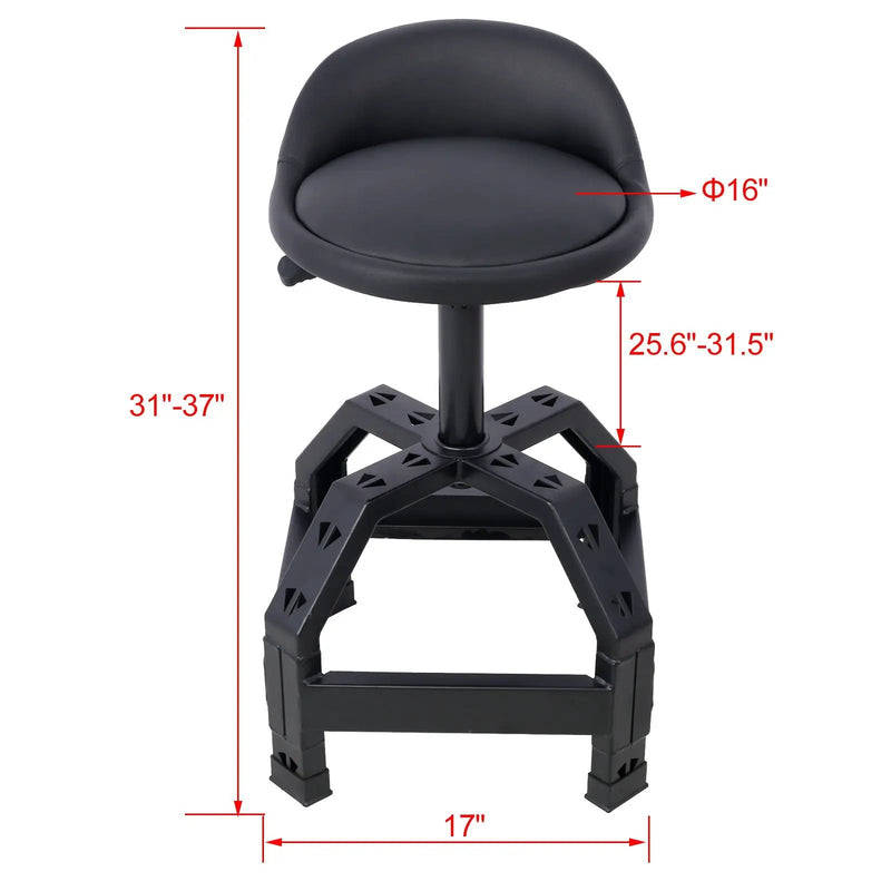 Pneumatic 360 Degree Swivel Stool, Mechanics Rolling Creeper Seat, Heavy Duty Mechanics Stool by HouseOfZazla