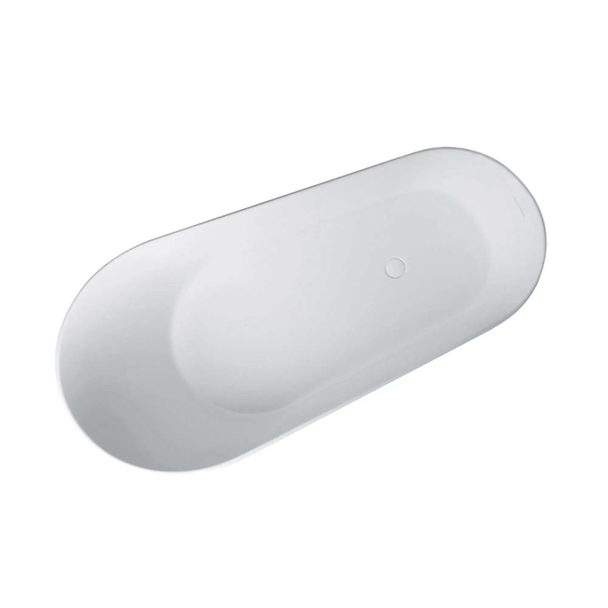 Solid Surface Stone Resin Oval Shape Soaking Bathtub With Overflow For The Bathroom - Matte White by HouseOfZazla