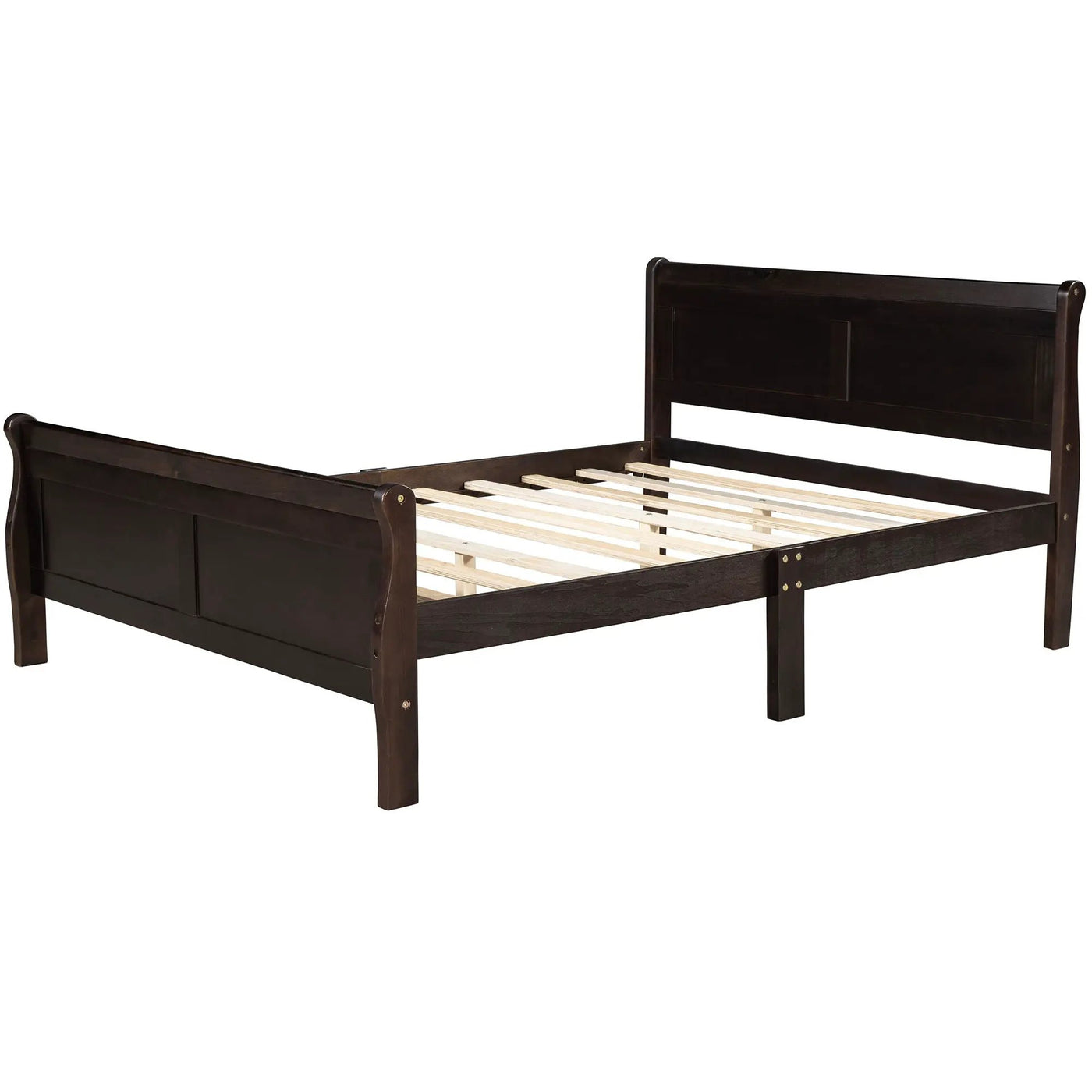 Platform Bed Frame Mattress Foundation Sleigh Bed With Headboard / Footboard / Wood Slat Suppor by Unique Piece Furniture
