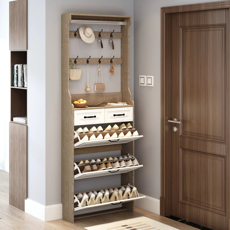 Premium Shoe Cabinet with Drop-Down Doors by HouseOfZazla