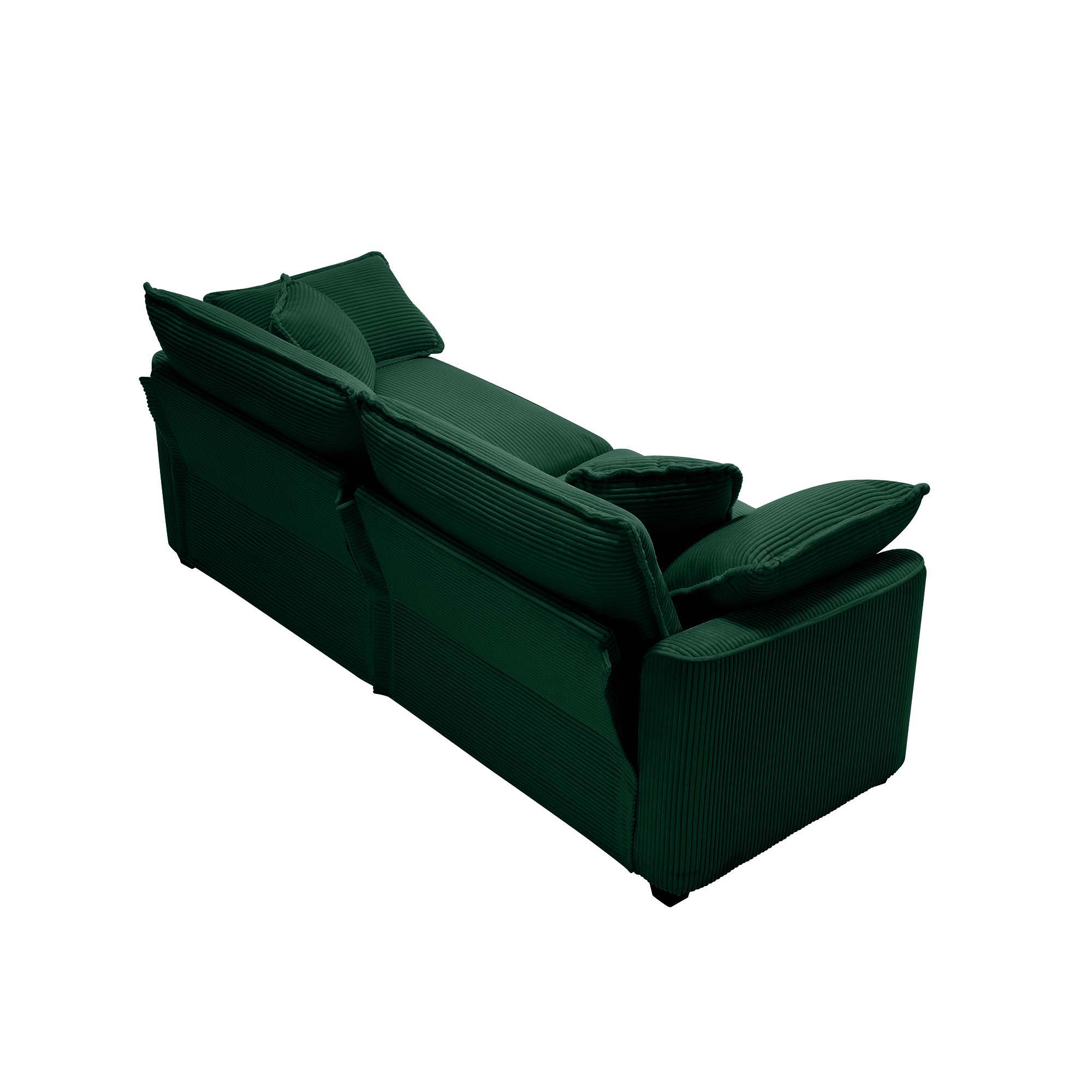 Modern 2 Seater With 4 Pillows, Upholstered Deep Seating Loveseat by Unique Piece Furniture