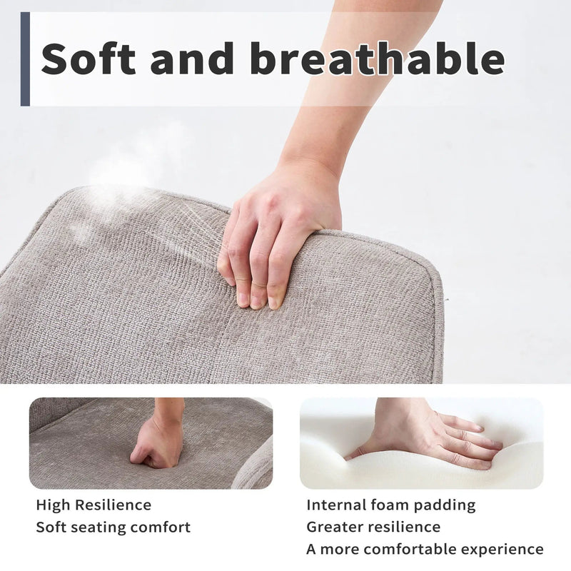 Dining Chair With Soft Cushion And 360° Rotation, Comfortable Armrest For Kitchen (Set of 2) - Gray by Unique Piece Furniture