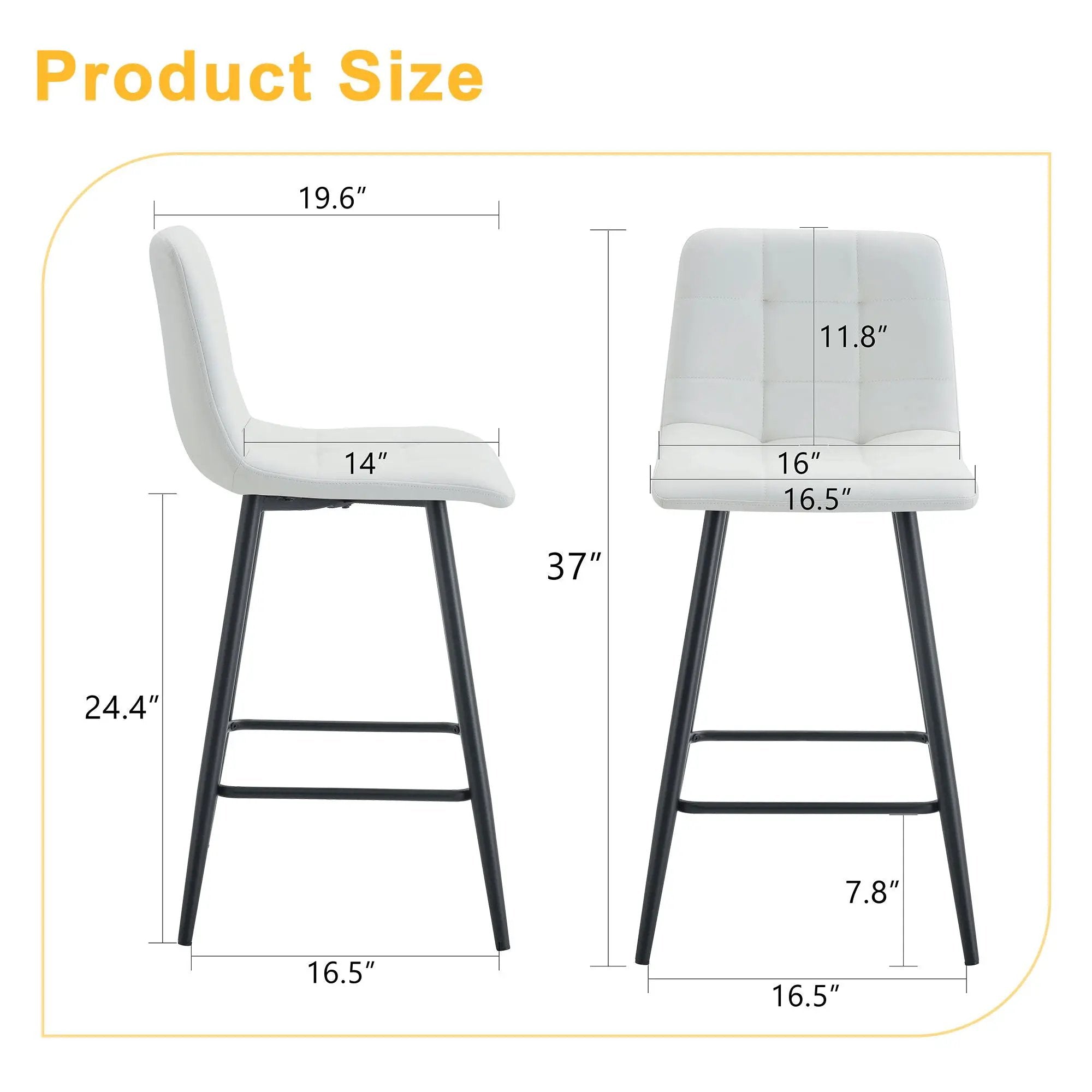 Bar Chair Set Comfortable With Metal Legs And Ergonomic Design by HouseOfZazla