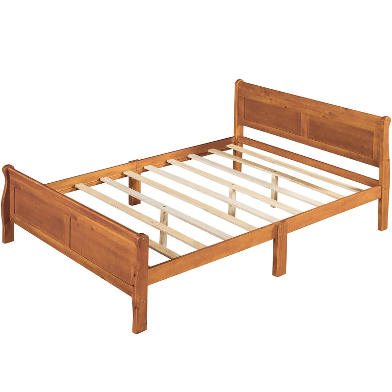 Platform Bed Frame Mattress Foundation Sleigh Bed With Headboard / Footboard / Wood Slat Suppor by Unique Piece Furniture