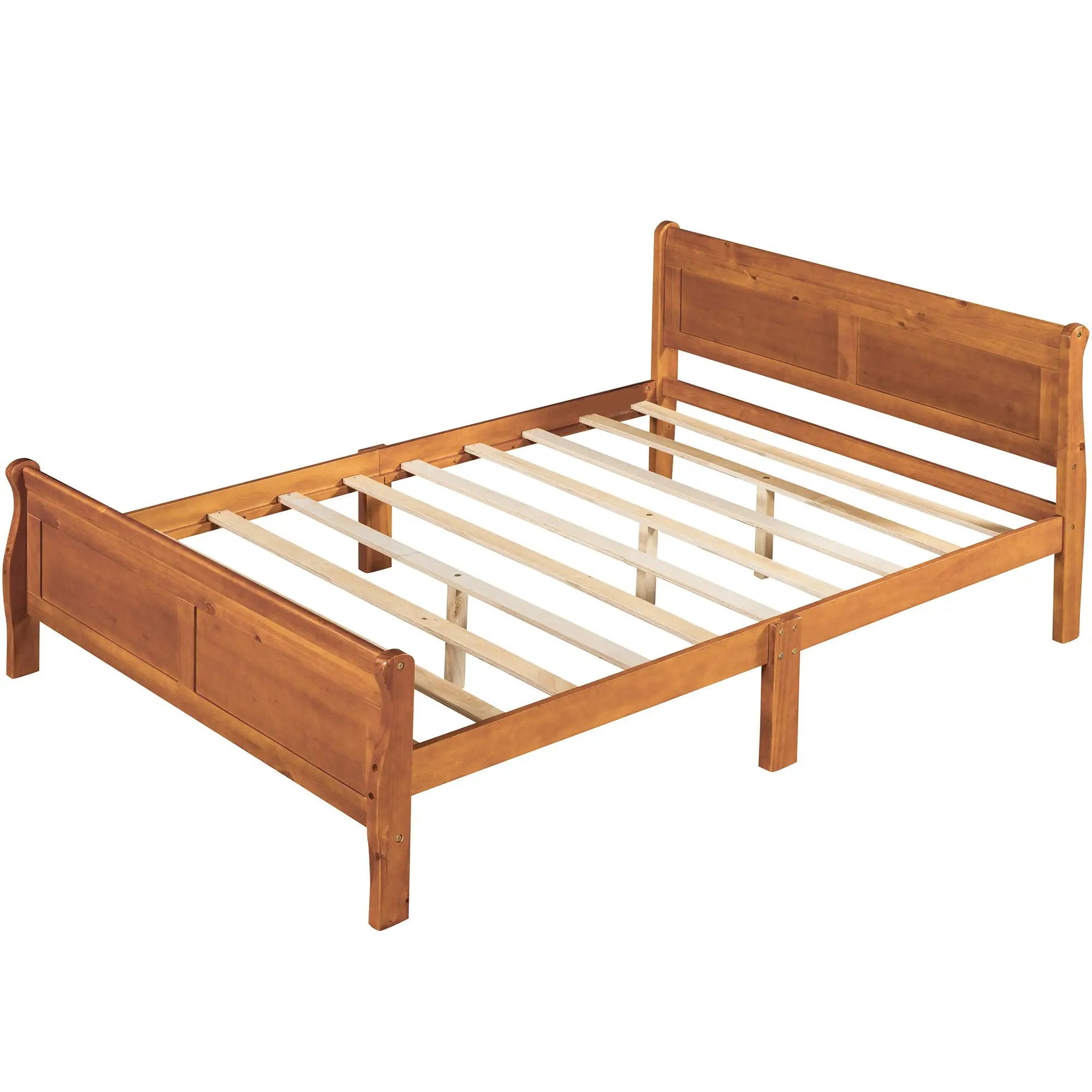 Platform Bed Frame Mattress Foundation Sleigh Bed With Headboard / Footboard / Wood Slat Suppor by HouseOfZazla