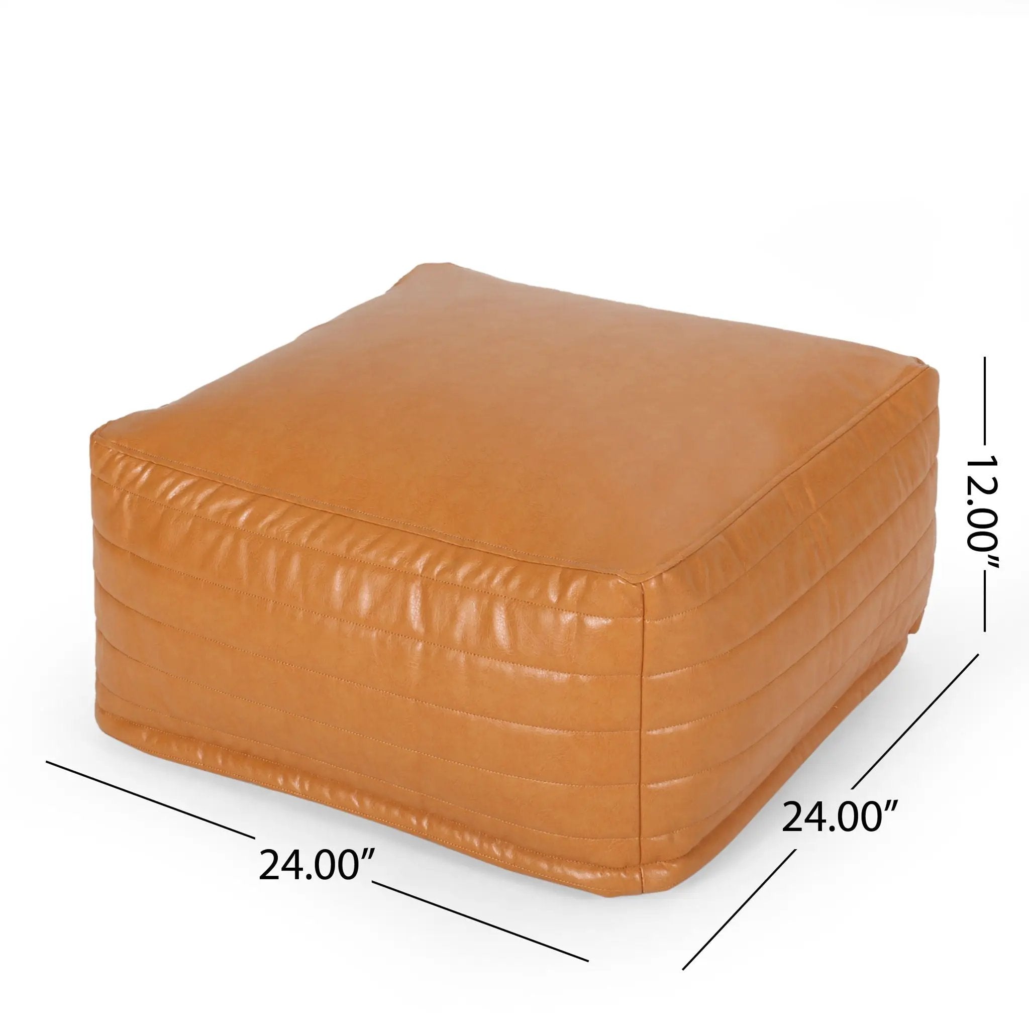 Bambo - Rectangle Pouf Ottoman Floor Cushion - Caramel by Unique Piece Furniture