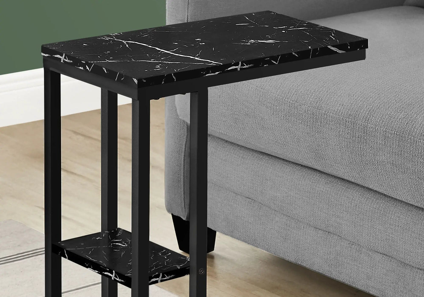Accent Table, C - Shaped, Marble Look Contemporary & Modern Convenient Design by Unique Piece Furniture