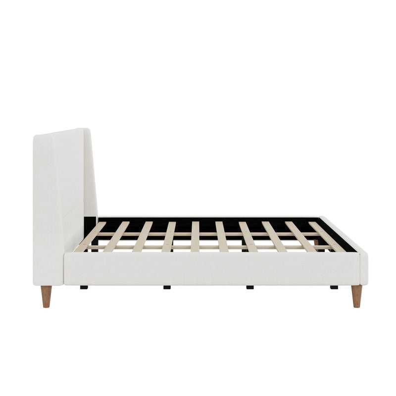 Upholstered Modern Platform Bed With Wingback Headboard by HouseOfZazla