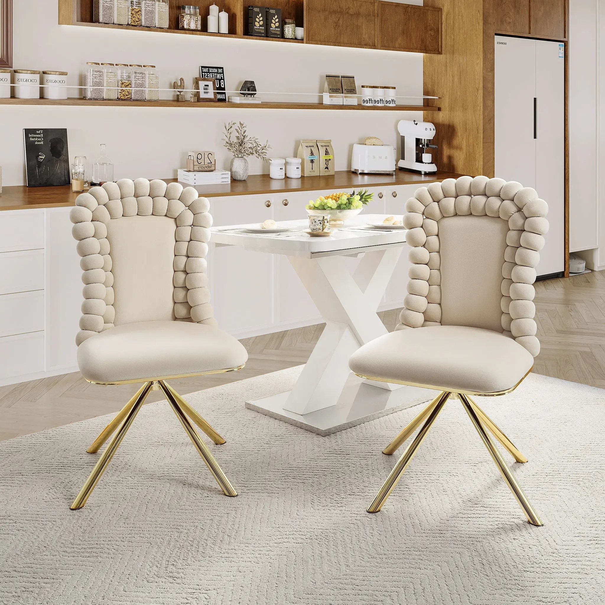 Upholstered Swivel Dining Chairs (Set of 2) by HouseOfZazla