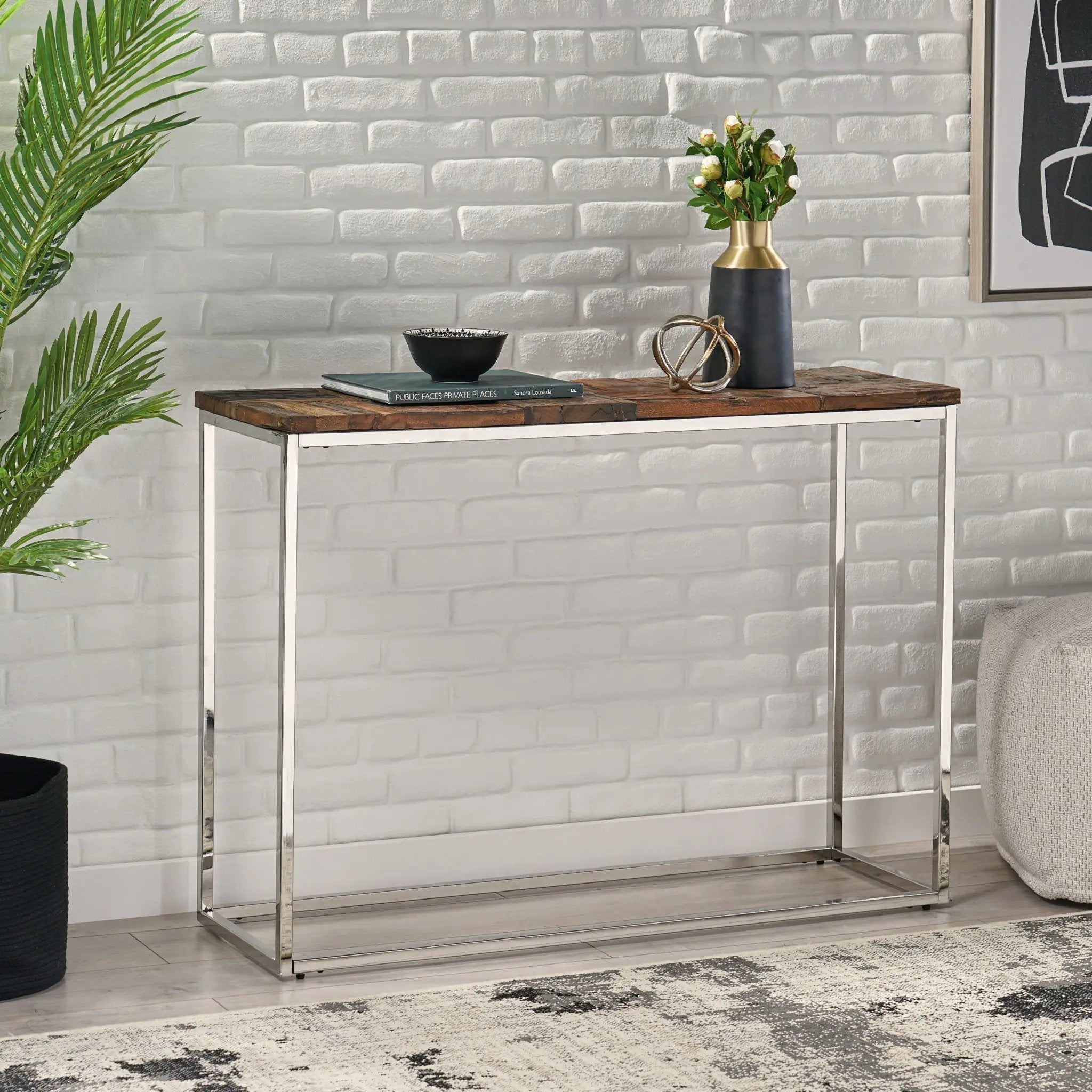 Console Table - Brown / Silver by Unique Piece Furniture