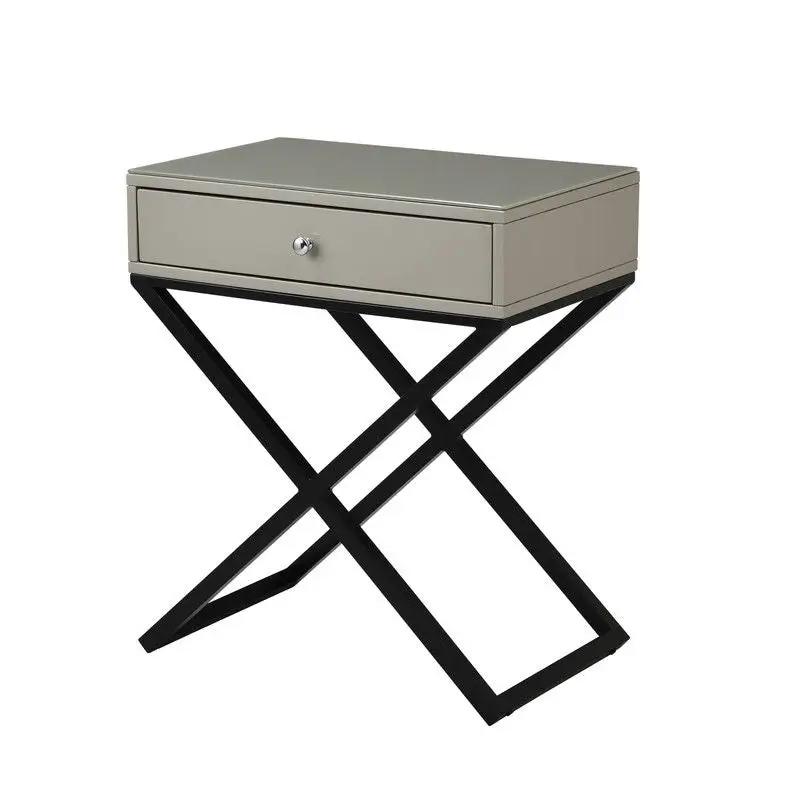 Koda - End Side Table Nightstand, Drawer And Cross Base by Unique Piece Furniture