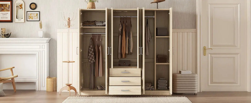6 Doors Wardrobe Storage For Bedroom, With Big Drawers by HouseOfZazla