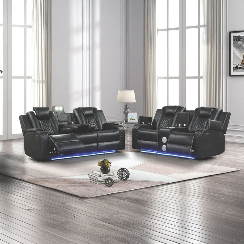 Benz - LED & Power Recliner With Adjustable Headrests And Ambient LED Lighting by HouseOfZazla