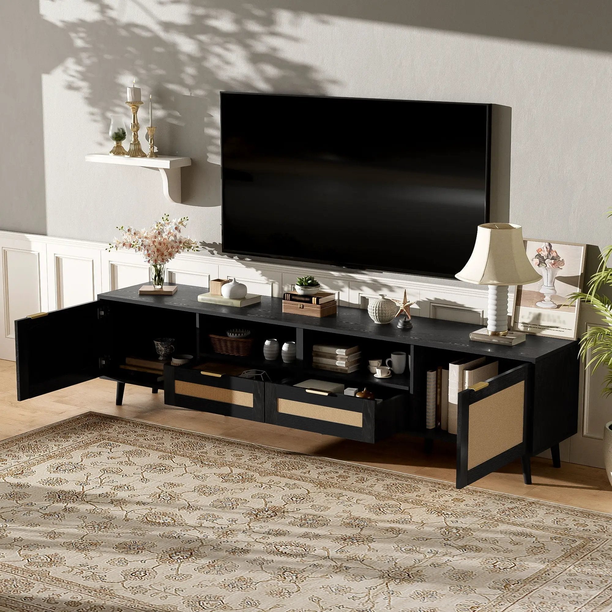 TV Stand Media Console With Cable Management by HouseOfZazla