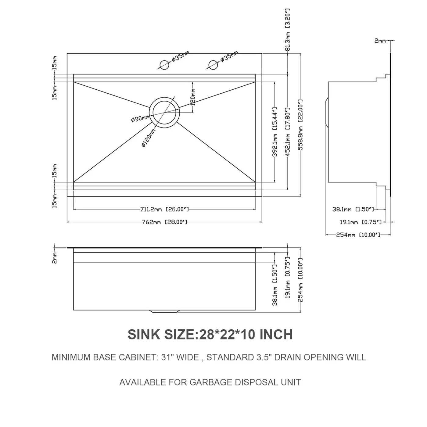 Drop In Kitchen Sink Stainless Steel 16 Gauge by HouseOfZazla
