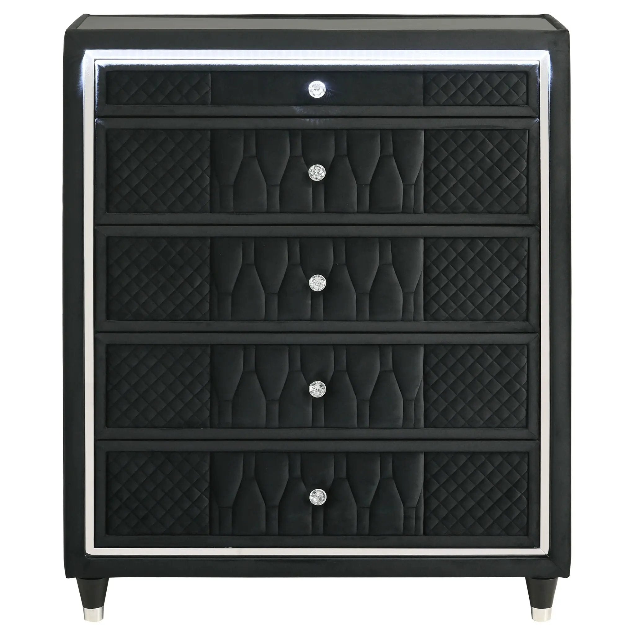 Lorient 5-drawer LED Chest of Drawers Black by Unique Piece Furniture