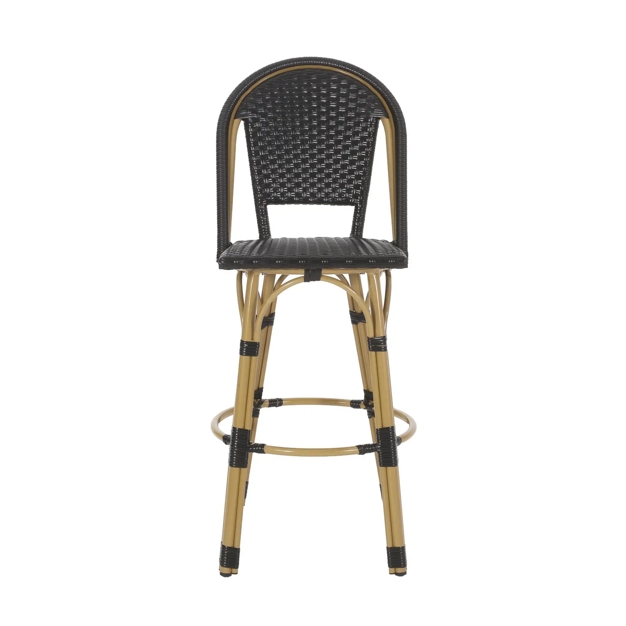 Outdoor Rattan And Aluminum French Barstools (Set of 2) by HouseOfZazla