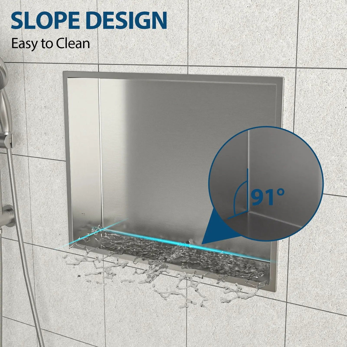 Stainless Steel Shower Niche With Seamless Design For Bathroom Storage by HouseOfZazla
