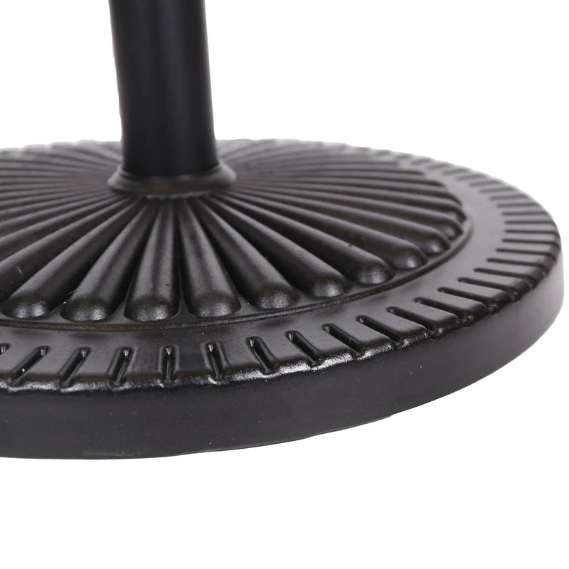 Black Rock Resin Outdoor Umbrella Base with Steel Support in Black Finish by HouseOfZazla