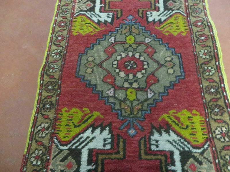 20" X 38" Antique Handmade Turkish Oushak Oshak Yastik Wool Rug Mat Turkey Nice by Jewel Rugs
