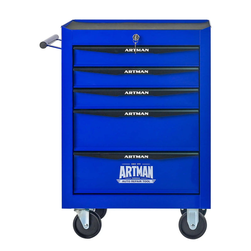 Rolling Metal Tool Chest With Drawers, Steel Storage Cabinet With Ball Bearing Slides by HouseOfZazla