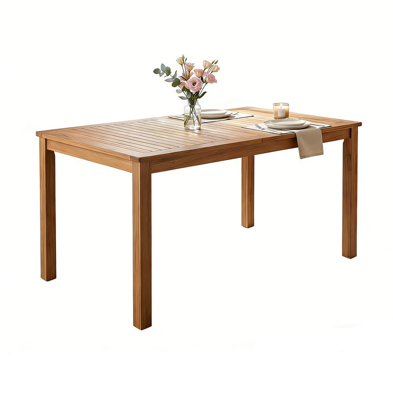 TOPMAX Patio Wooden Dining Table, 67"L Rectangular by HouseOfZazla