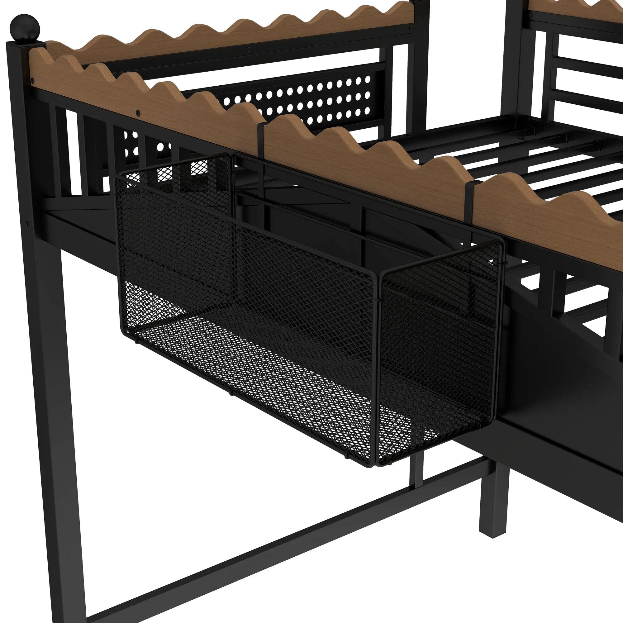 Full Size Loft Bed with Ladders and Storage Shelves by HouseOfZazla